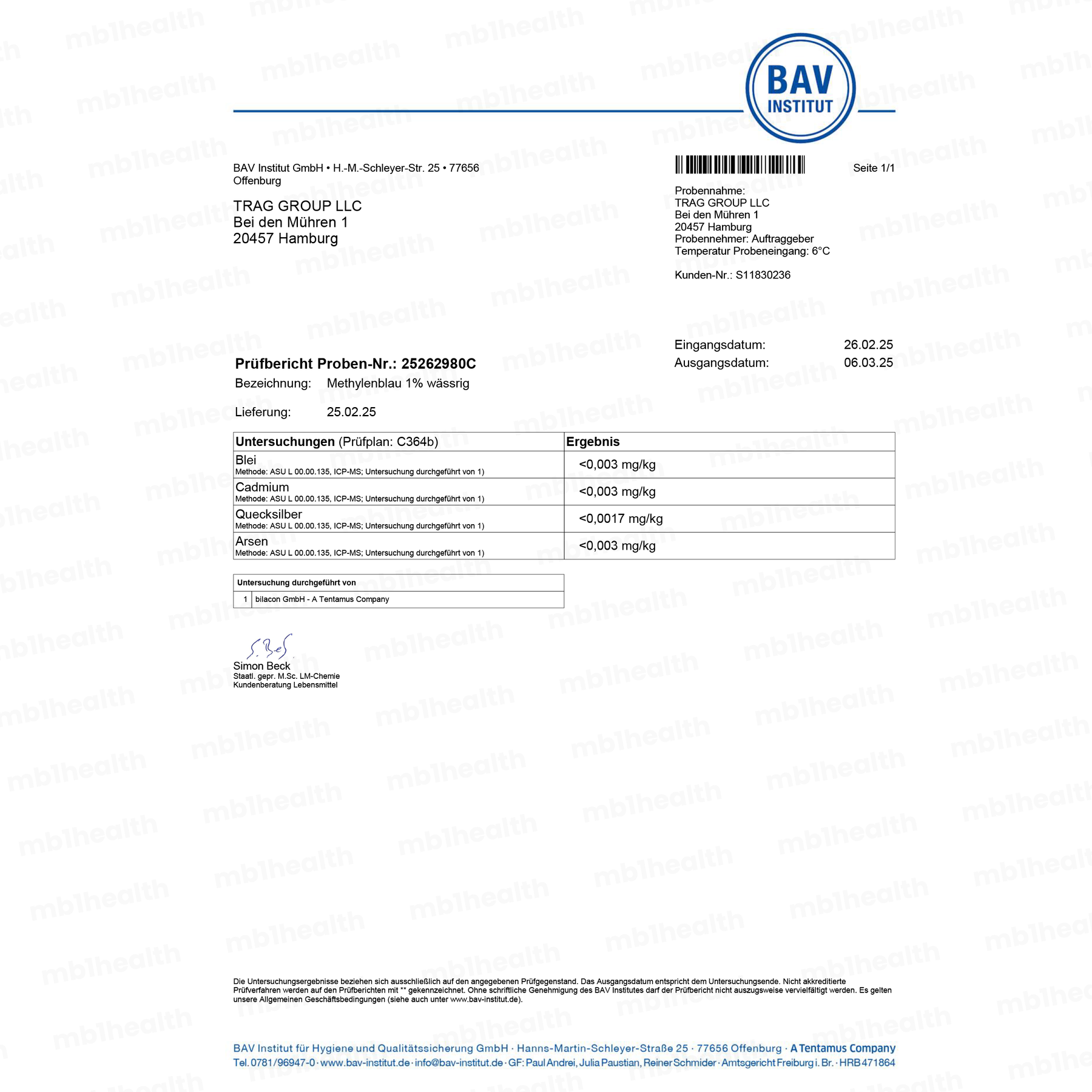 Methylene Blau von MB1®